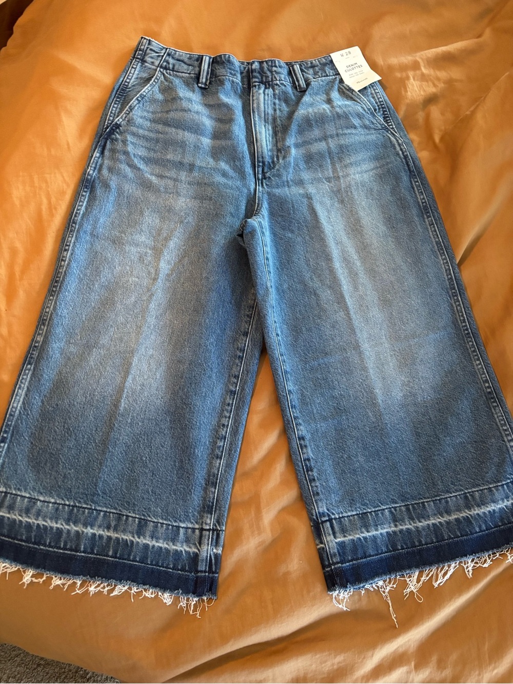 Madewell Blue Denim Culottes - Casual Relaxed Fit - Picture 2 of 8